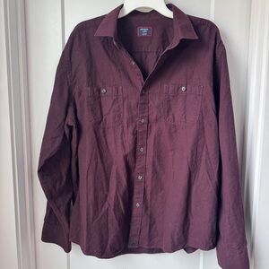 UNTUCKit Hemsworth Men’s XL Burgundy Cotton Button Up Shirt Relaxed Fit Stylish